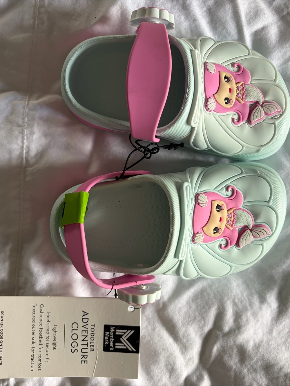 Kids Mermaid Clogs in Mint & Pink